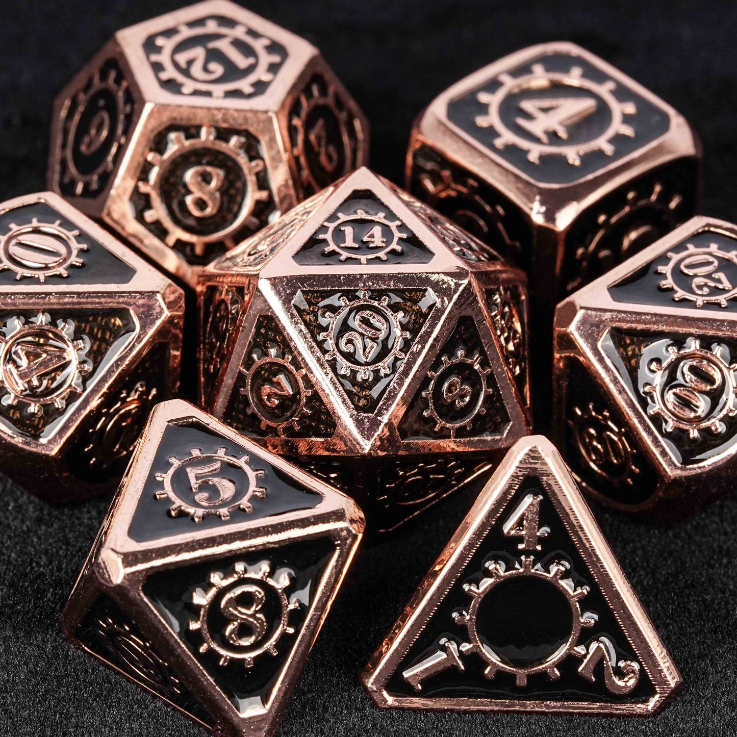 Metal Baldur's Gate dice set + copper black