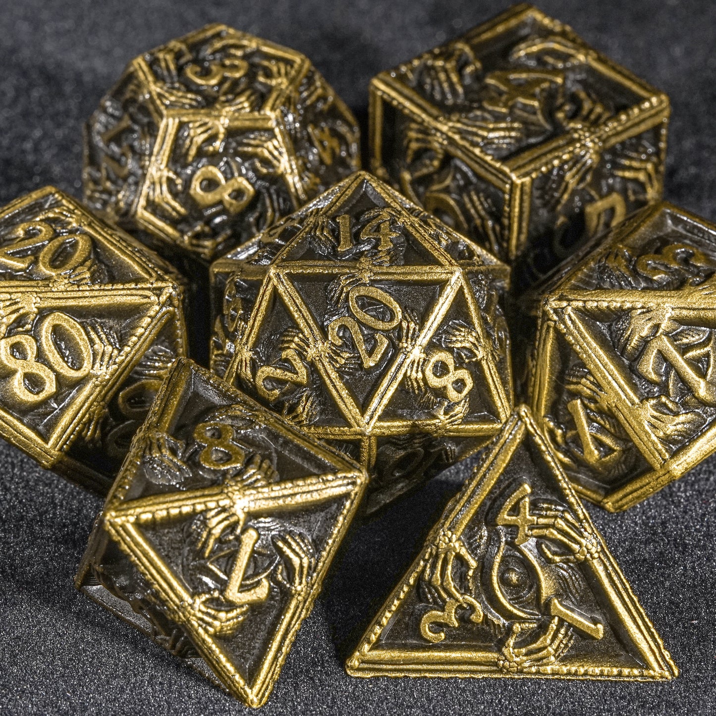 Solid metal skull dice series