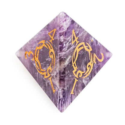 Purple Resin Astrology Motif DnD D&D Dice Set
