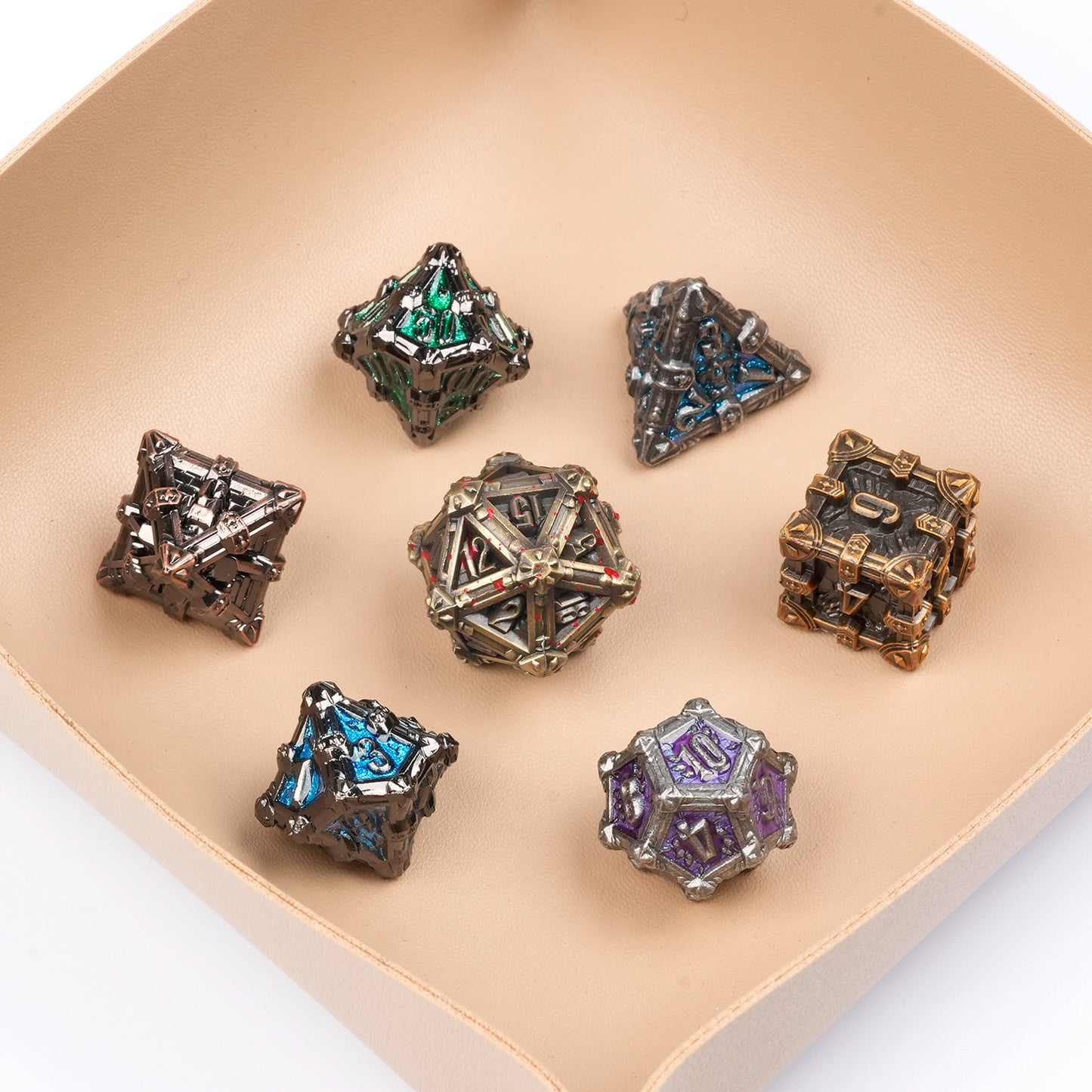 Metal Solid Skull Dice Set, Many Colors