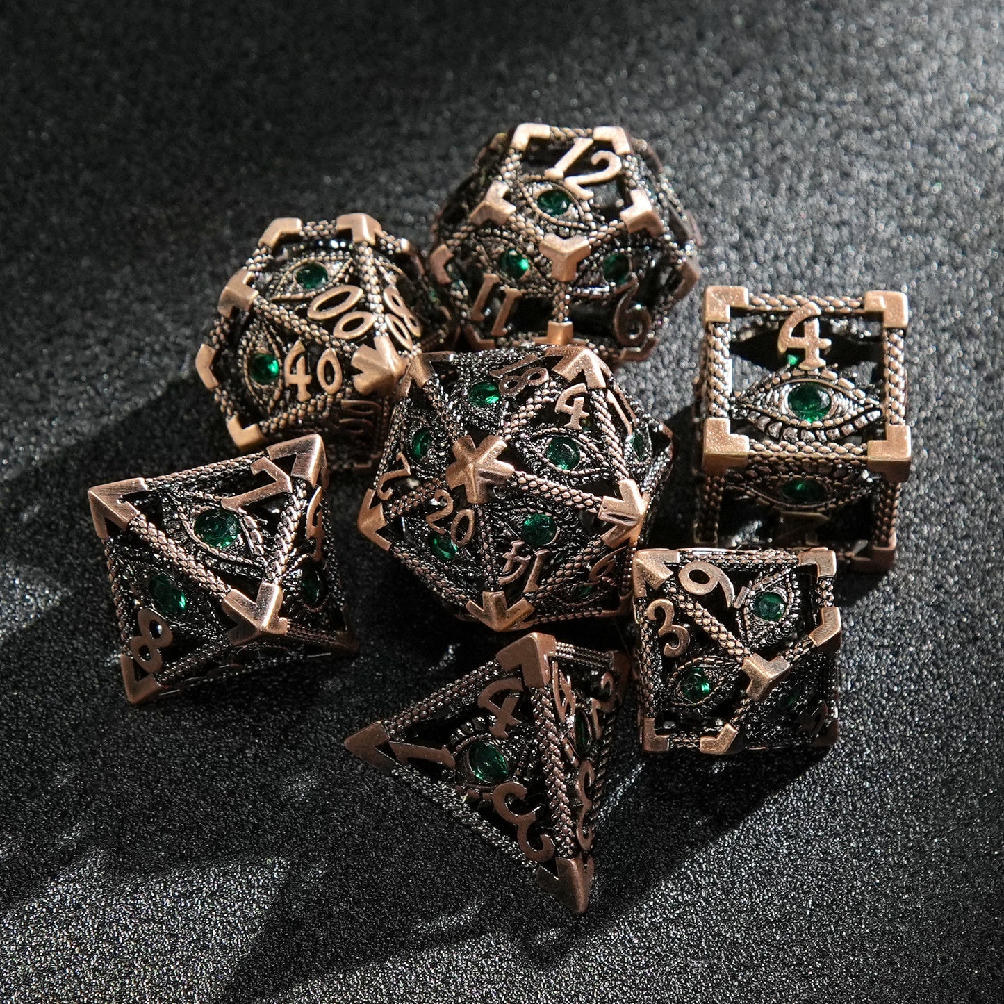 Metal hollow gem eye dice series