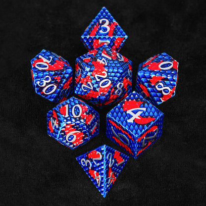 Dragon Pride dice set + blue and red