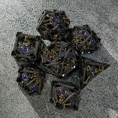 Metal hollow gem eye dice series