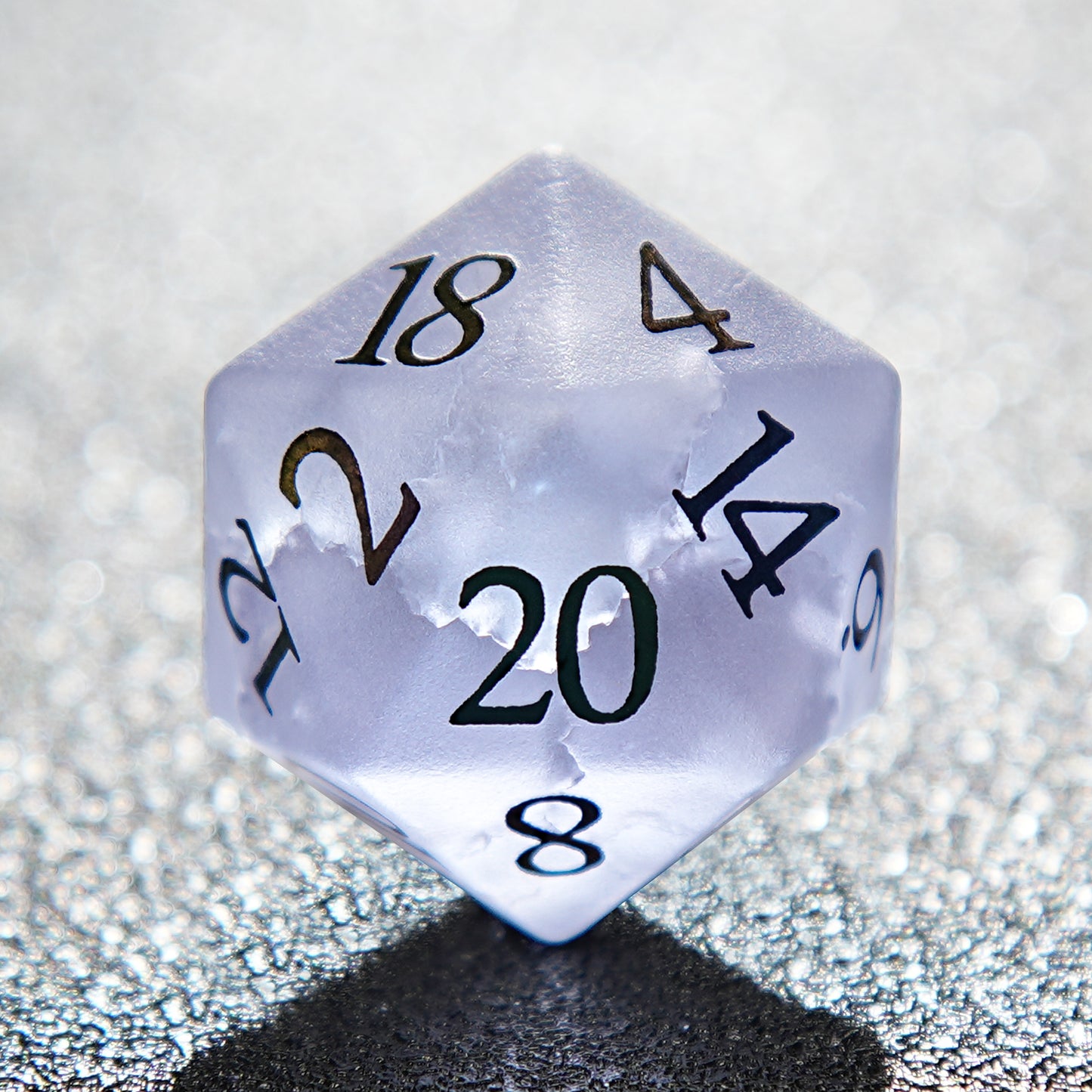 Purple Frosted Gemstone+Colorful Numbers D&D Dice Set