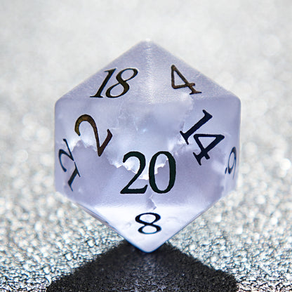 Purple Frosted Gemstone+Colorful Numbers D&D Dice Set