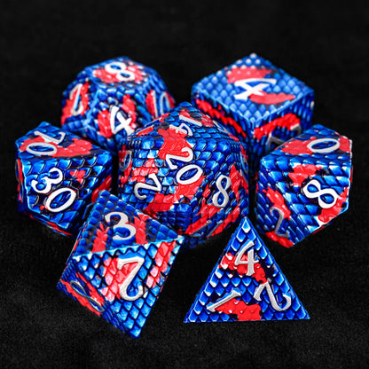 Dragon Pride dice set + blue and red