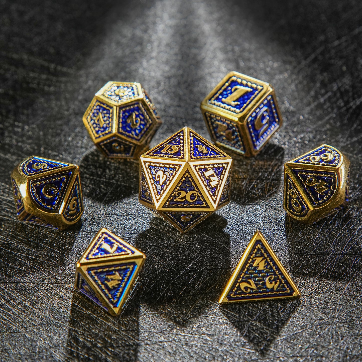 Metal solid dragon scale design dice series