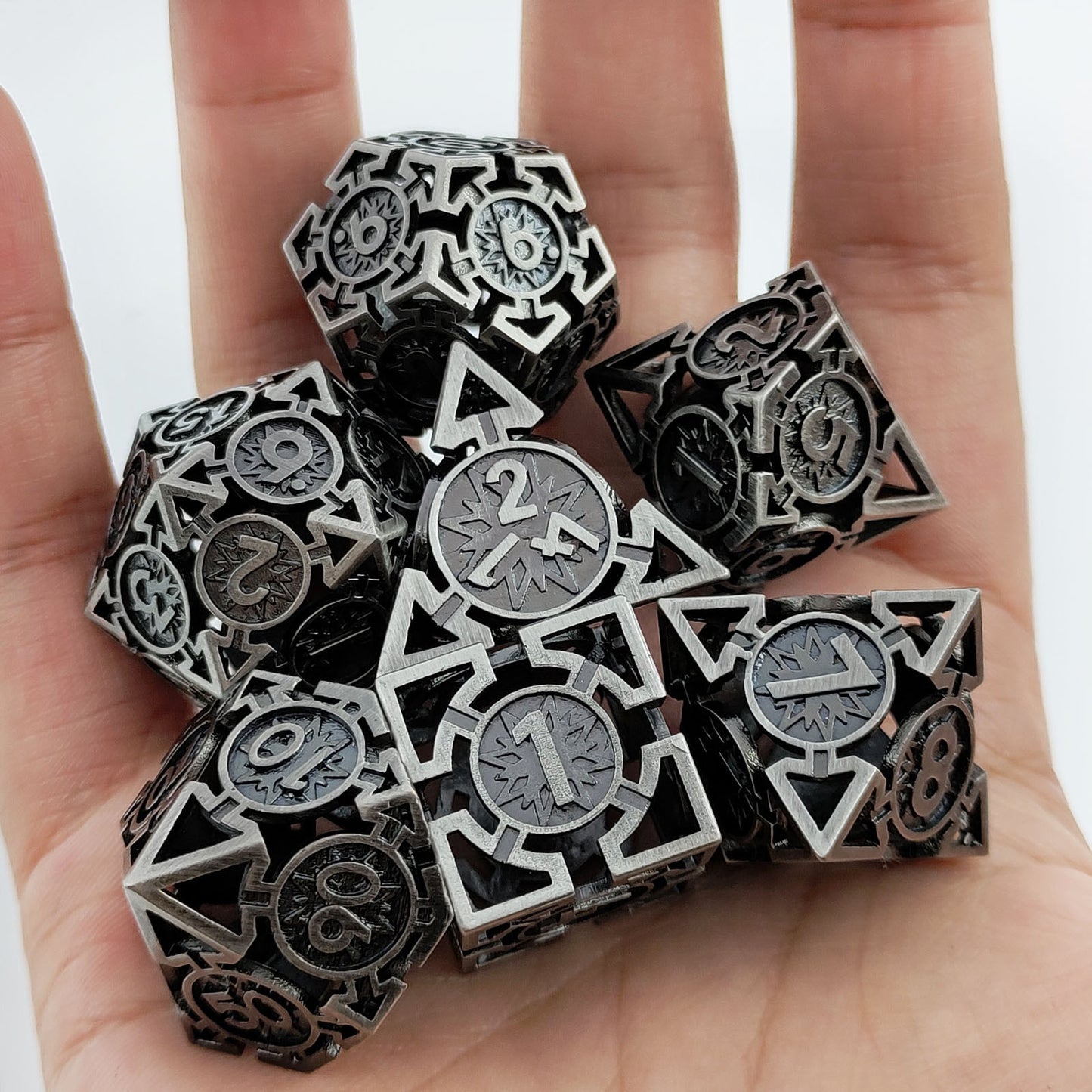 Metal hollow spades dice series