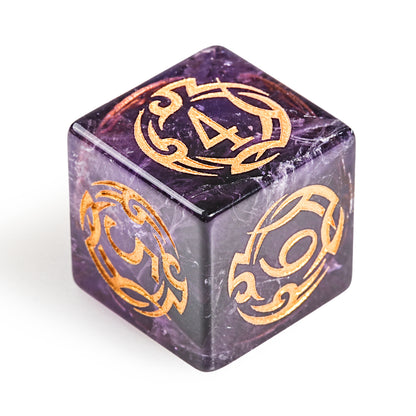 Purple Resin Astrology Motif DnD D&D Dice Set