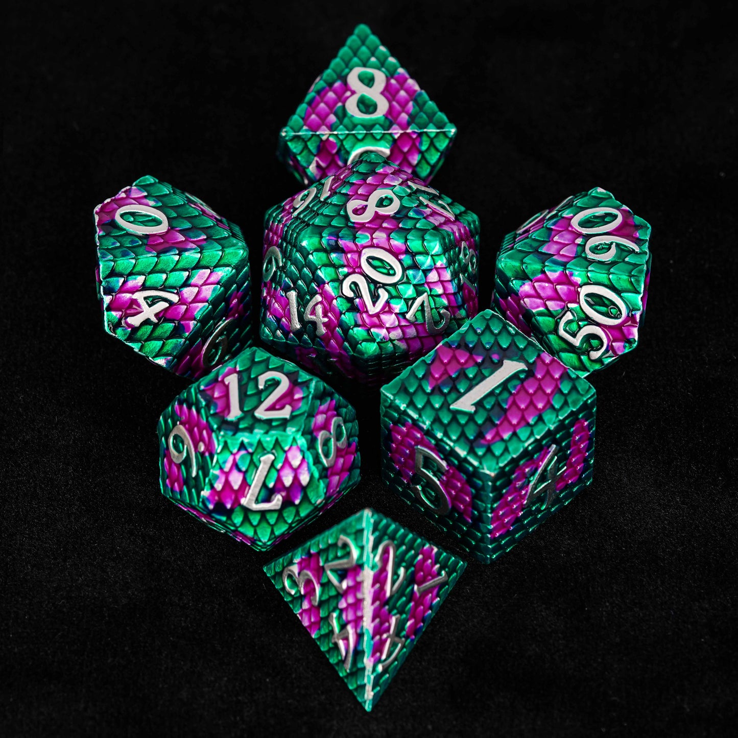 Dragon Pride Dice set + Green purple