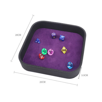 PU Leather Dice Tray Folding Square Dice Holder Tray for Dungeons and Dragons RPG Table Games, Pink