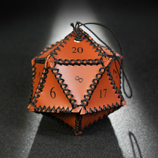 Leather D20 Dice Bag, Polyhedral Dice Pouch Portable Drawstring Bag for RPG,Game,DND Dice Bag