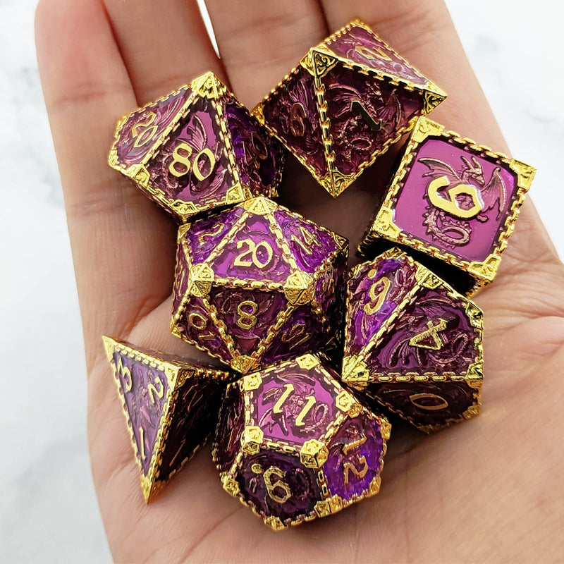 Metal Solid Dragon Dice Set,Many Colors