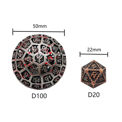 D100 Metal Hollow Giant Dice，Many Colors