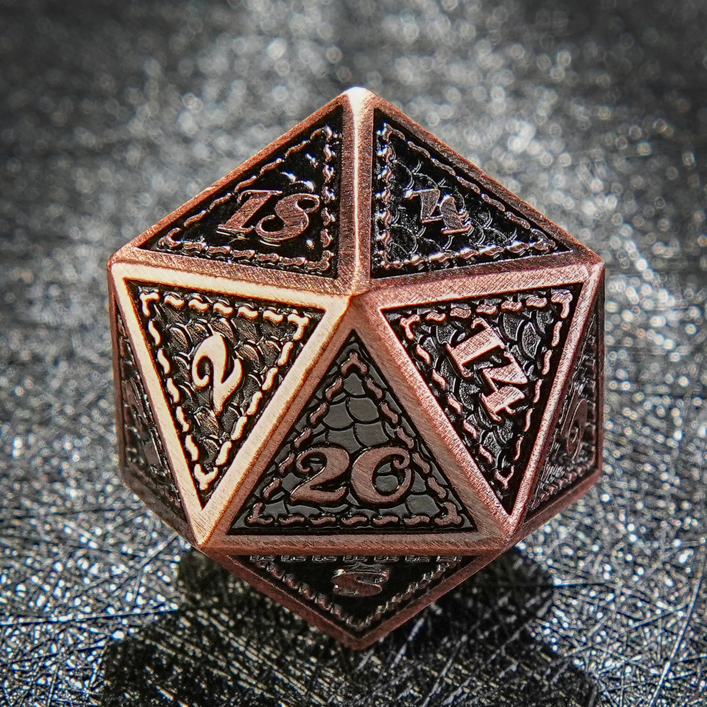 Metal solid dragon scale design dice series