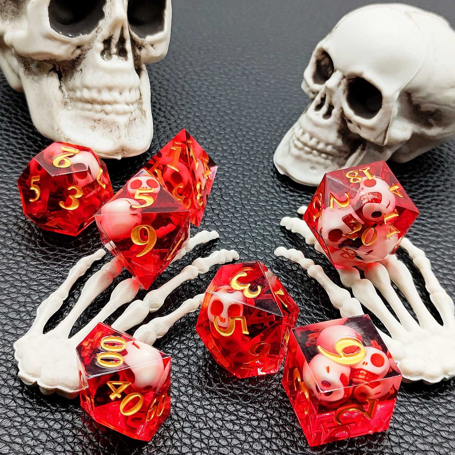 Red Skull Core Resin Dice Set