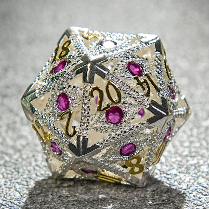 Metal hollow gem eye dice series