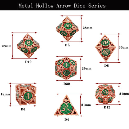 Metal hollow spades dice series