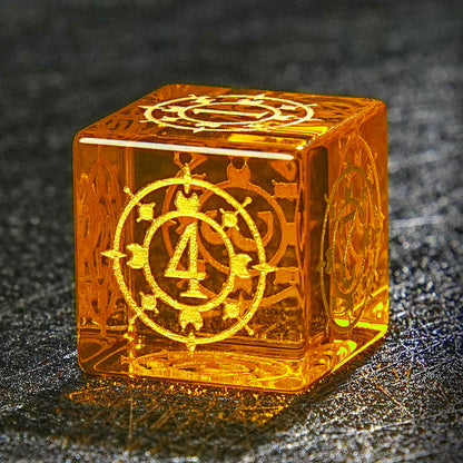 Orange Gemstone The Sky DnD D&D Dice Set