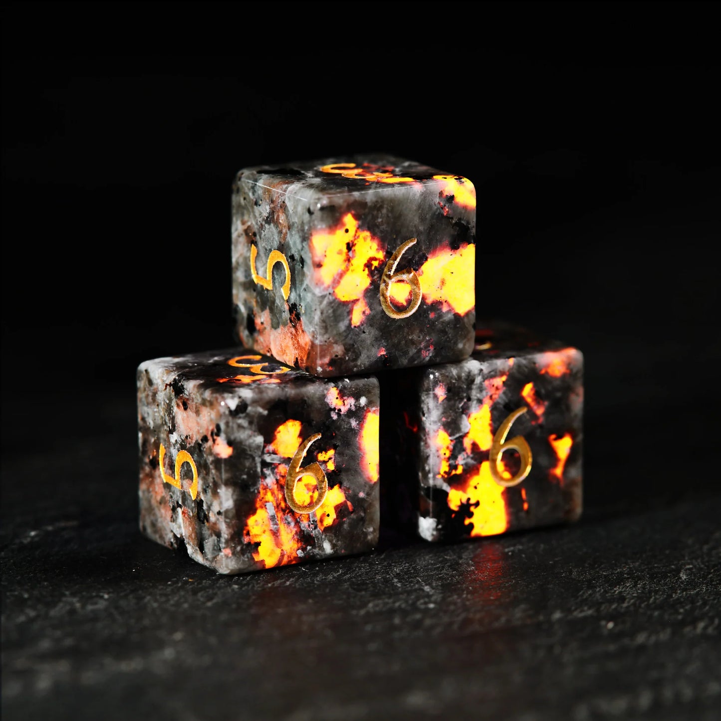 Flame Gemstone DnD D&D Dice Set