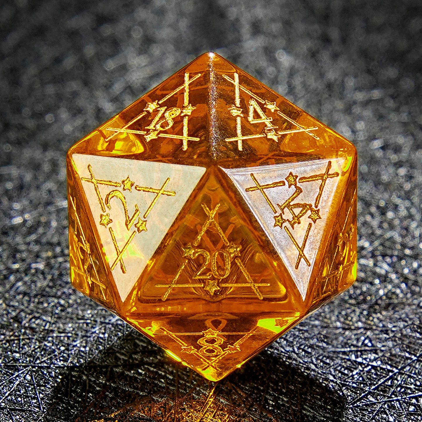 Orange Gemstone The Sky DnD D&D Dice Set