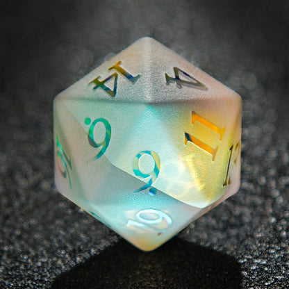 Colored Gemstone D&D dice set