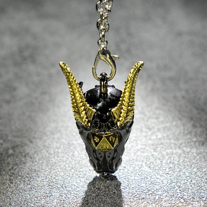 Dragon Head necklace + mini metal dice set