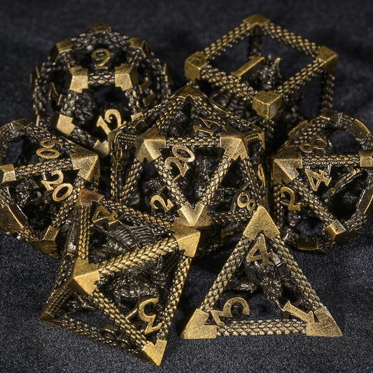 Metal Dragon Light bronze dice set