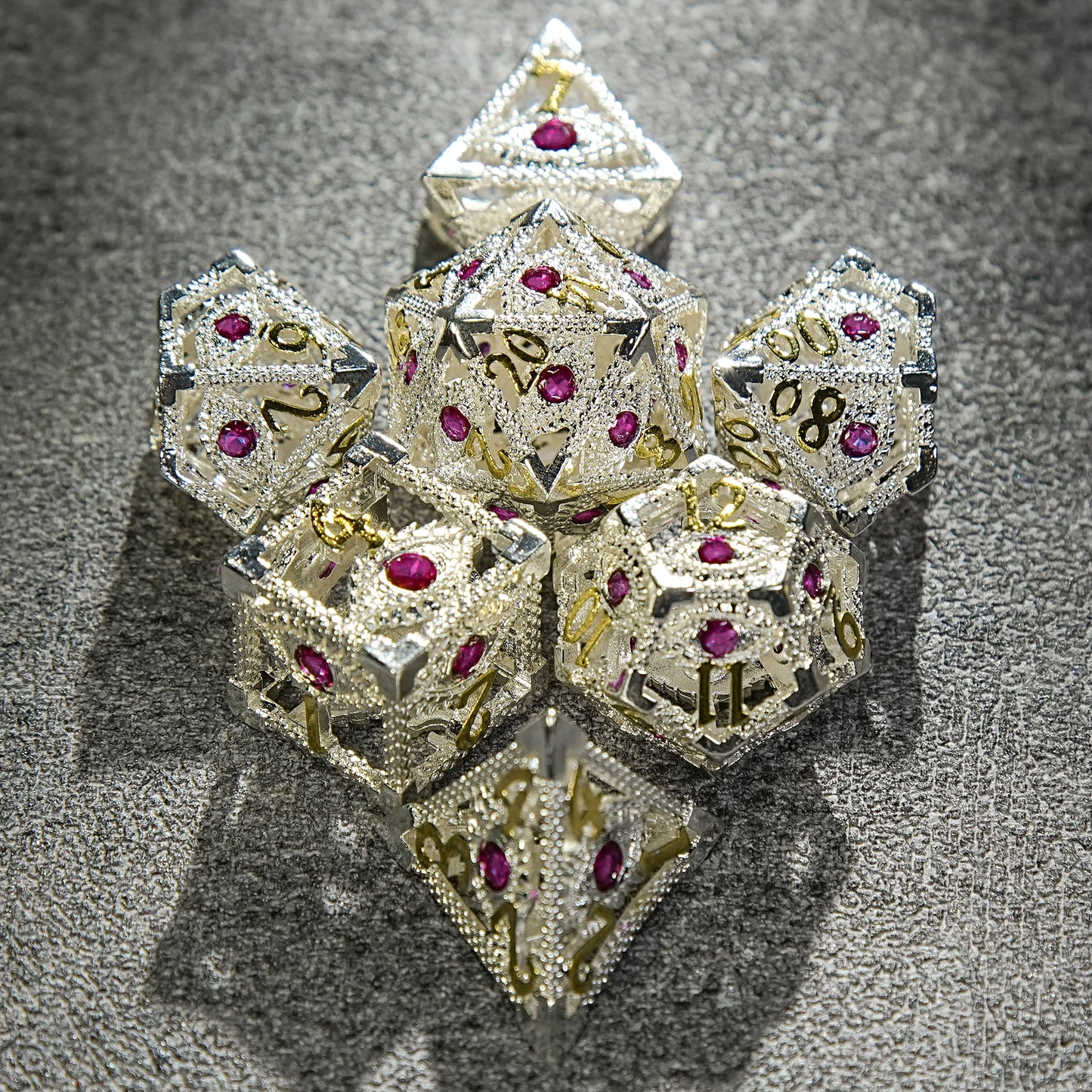 Metal hollow gem eye dice series