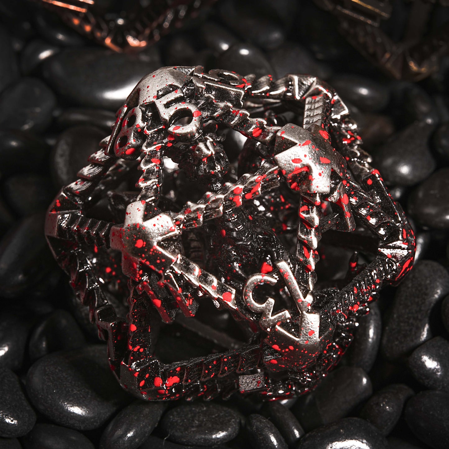 Jeu de dés D20 Evil Dragon creux en métal de 40 mm, disponible en 3 couleurs 