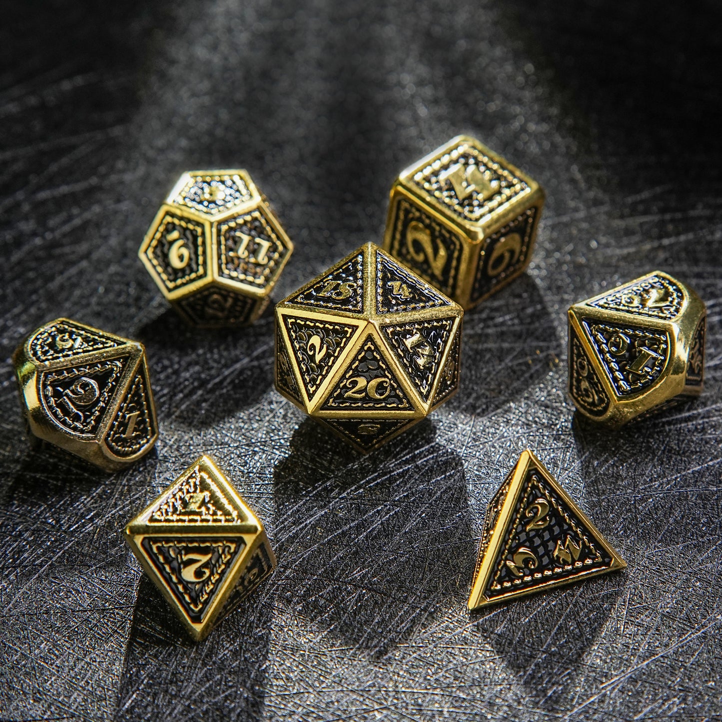 Metal solid dragon scale design dice series