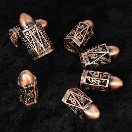 Bullet Storm Metal Hollow Dice Set + Copper