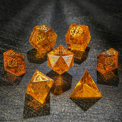 Ensemble de dés D&amp;D The Sky DnD en résine orange 