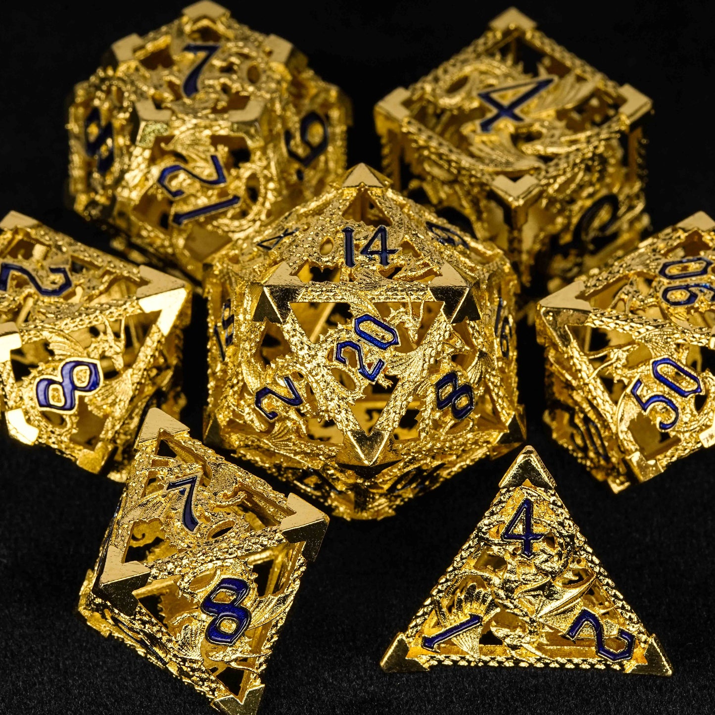 Dragon Warrior cutout metal dice set