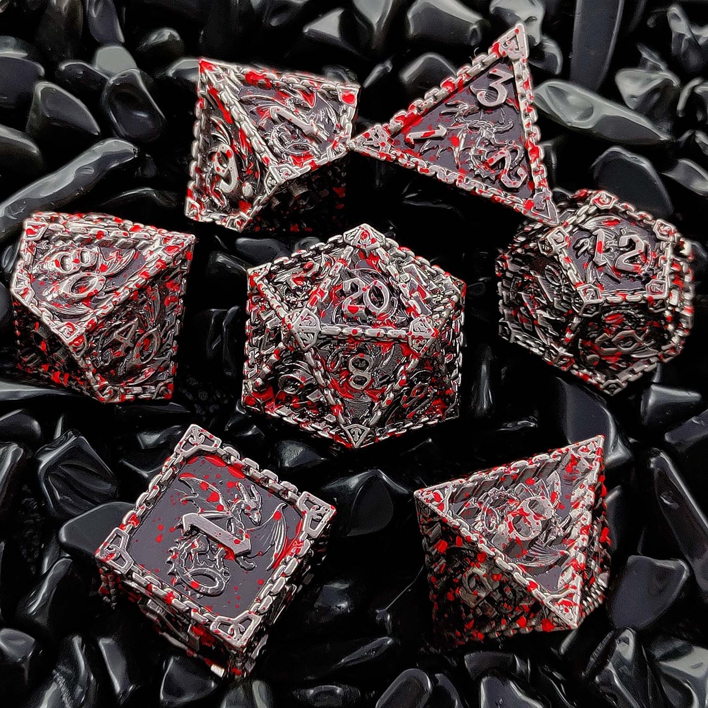 Metal Solid Dragon Dice Set,Many Colors