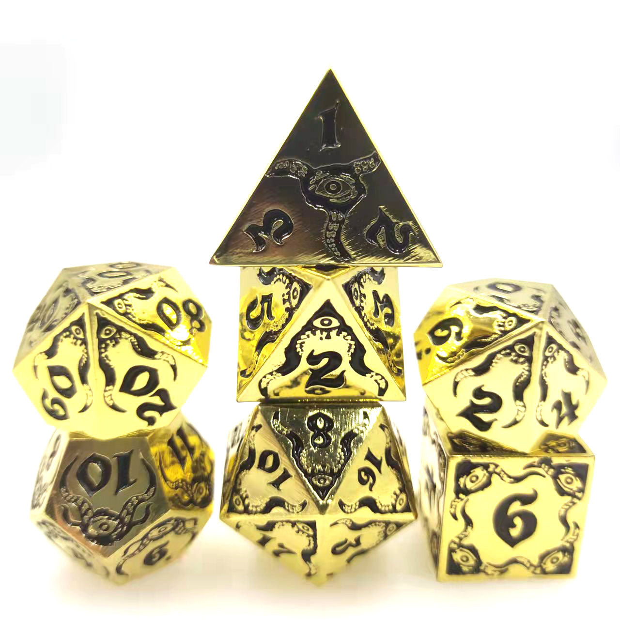 Metal demon Eyes Cthulhu dice combo