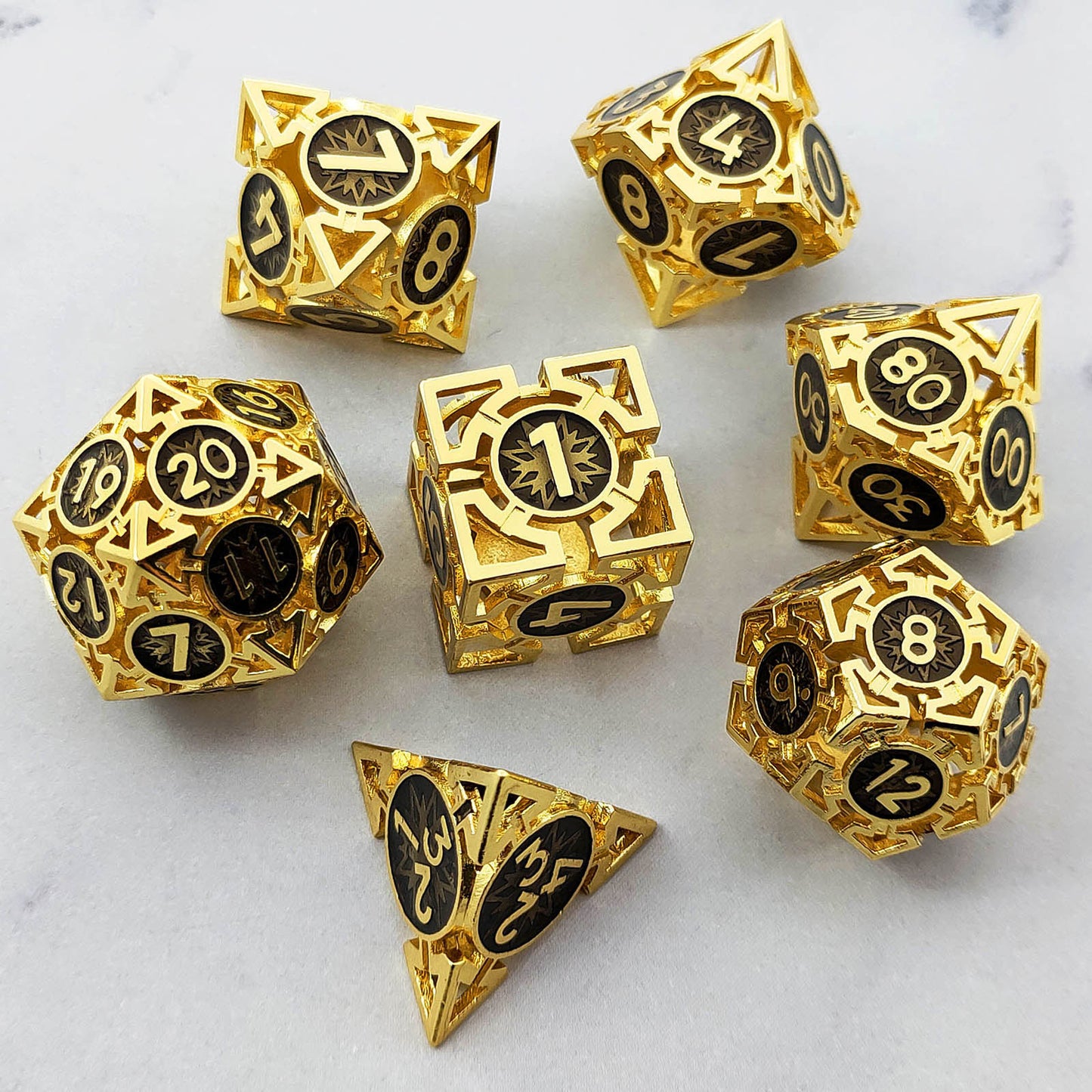 Metal hollow spades dice series