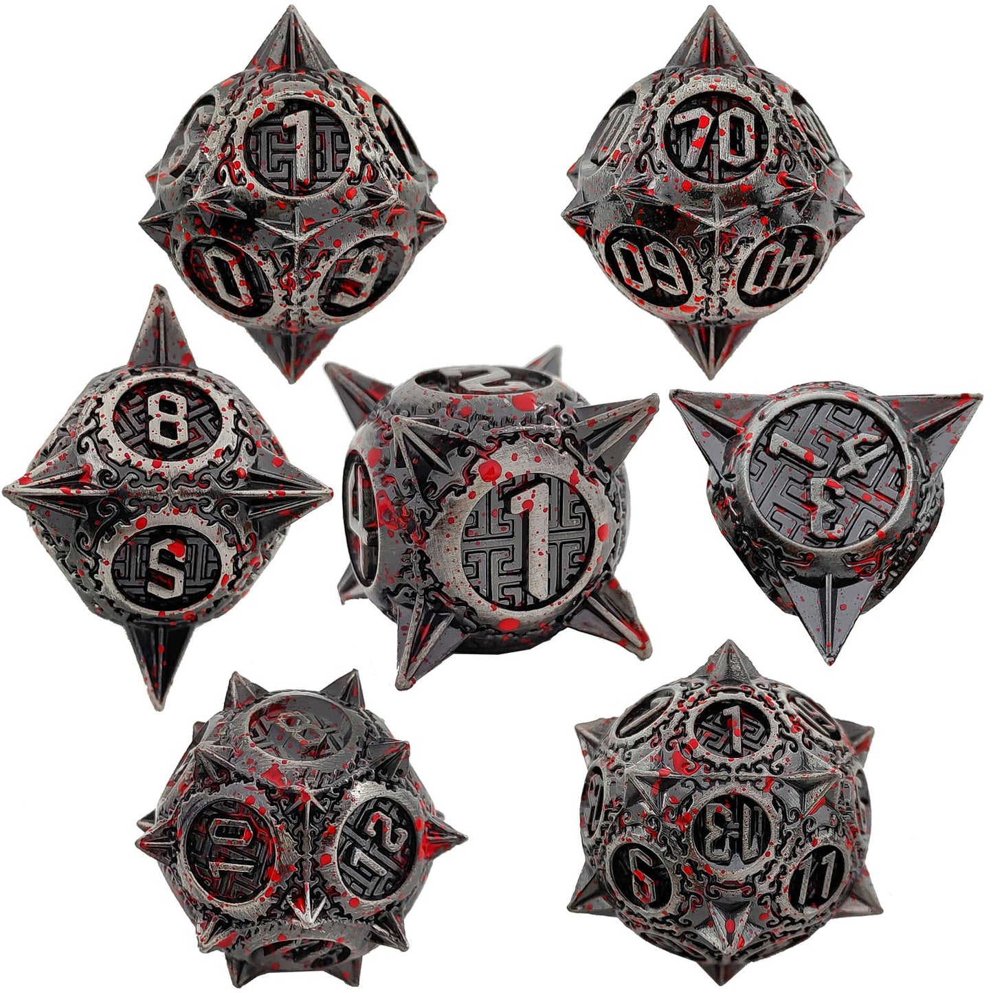 Metal Solid Round Pointed Dice Set，Many Colors