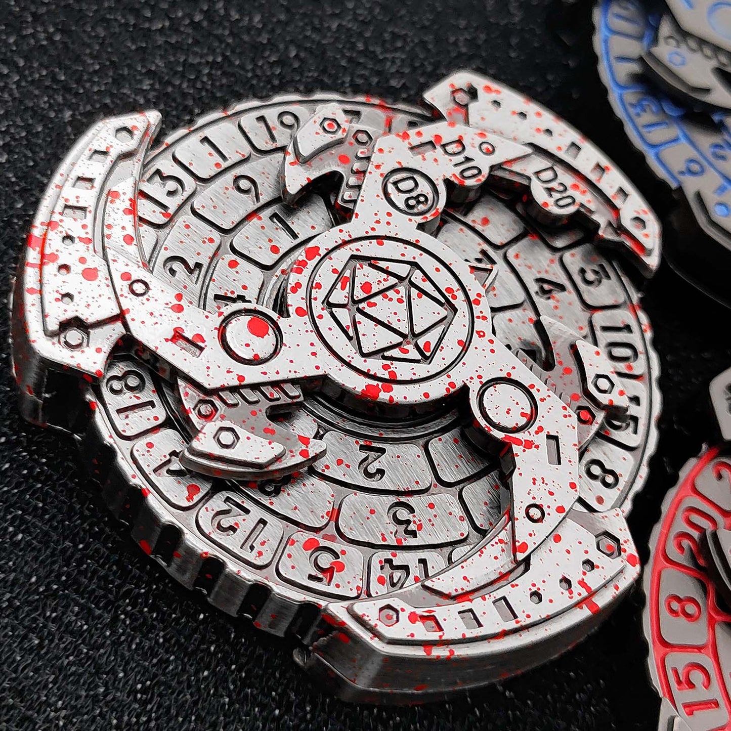 Dungeons and Dragons-Würfel-Spinner, einzigartige Roulette-Würfel, D&amp;D-Würfelset aus Metall mit DND-Würfelbox als Geschenk für Dungeons and Dragons-Rollenspiele (RPG), MTG, Pathfinder, Tischspiele, Brettspiele 