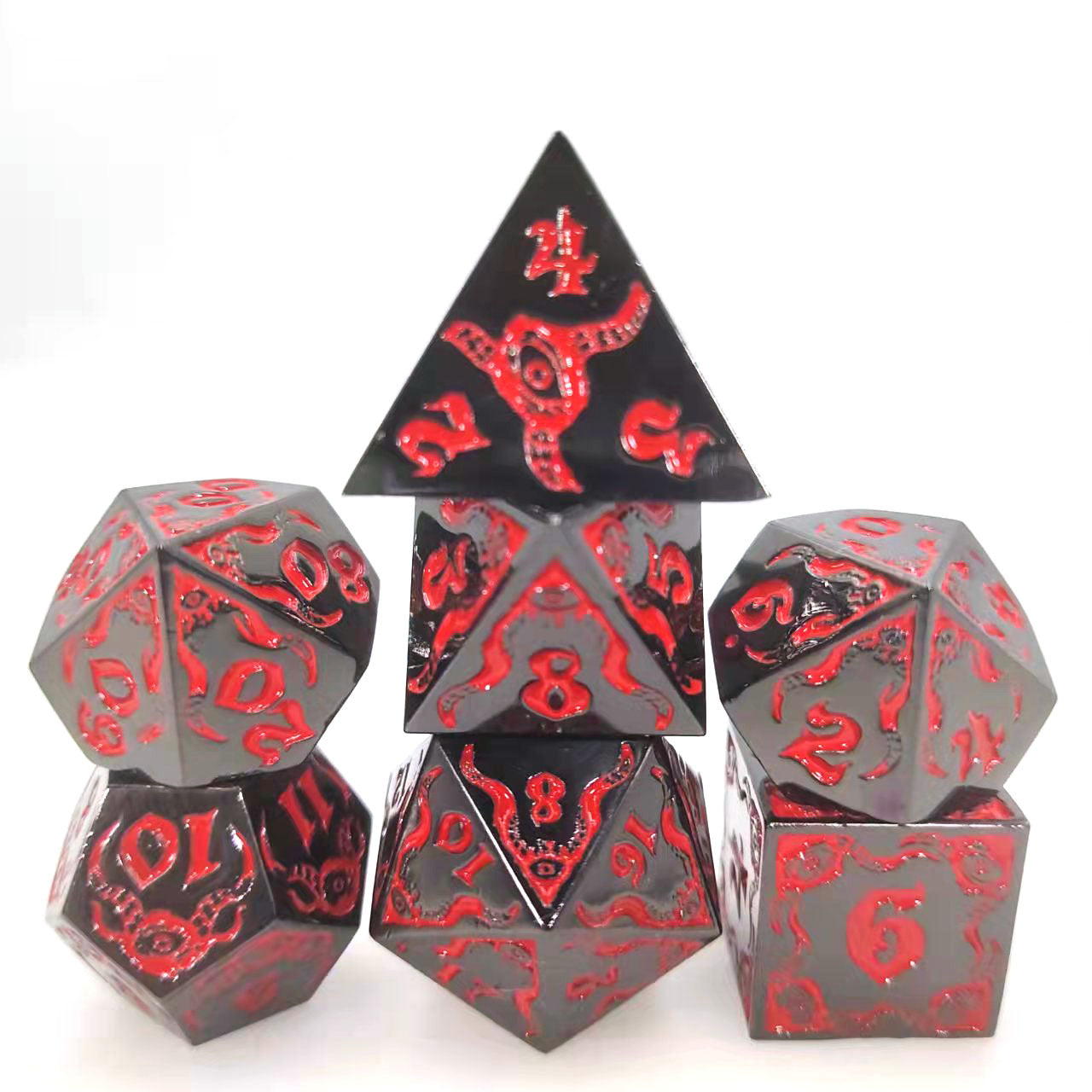 Metal demon Eyes Cthulhu dice combo