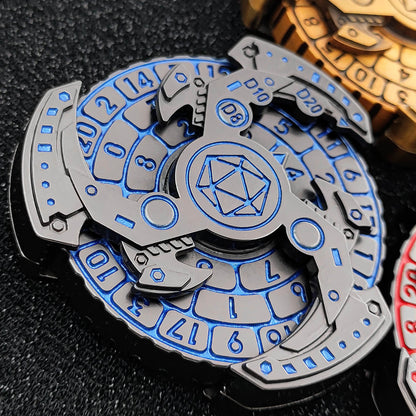 Dungeons and Dragons-Würfel-Spinner, einzigartige Roulette-Würfel, D&amp;D-Würfelset aus Metall mit DND-Würfelbox als Geschenk für Dungeons and Dragons-Rollenspiele (RPG), MTG, Pathfinder, Tischspiele, Brettspiele 