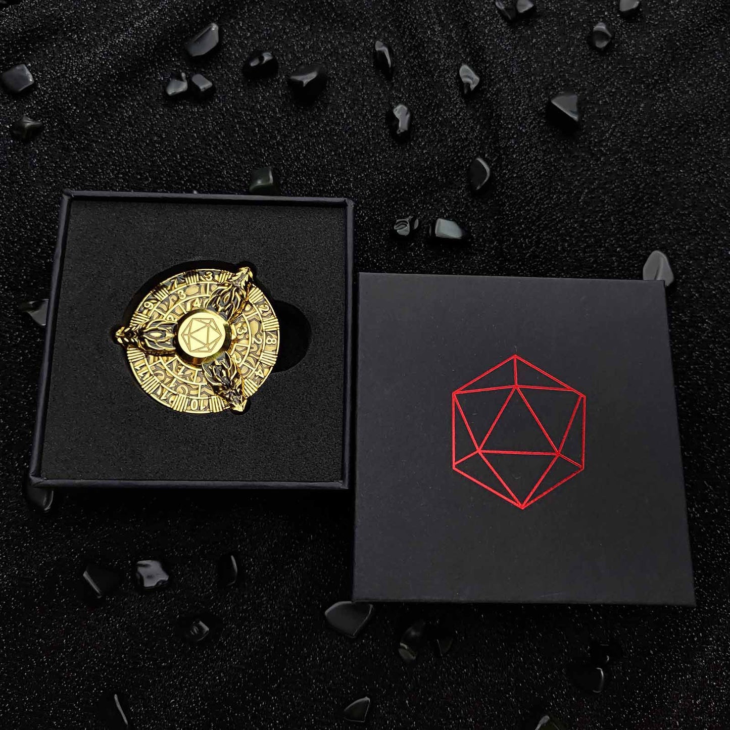 Donjons et Dragons Dice Spinner, Dés de roulette uniques, Ensemble de dés D&amp;D en métal