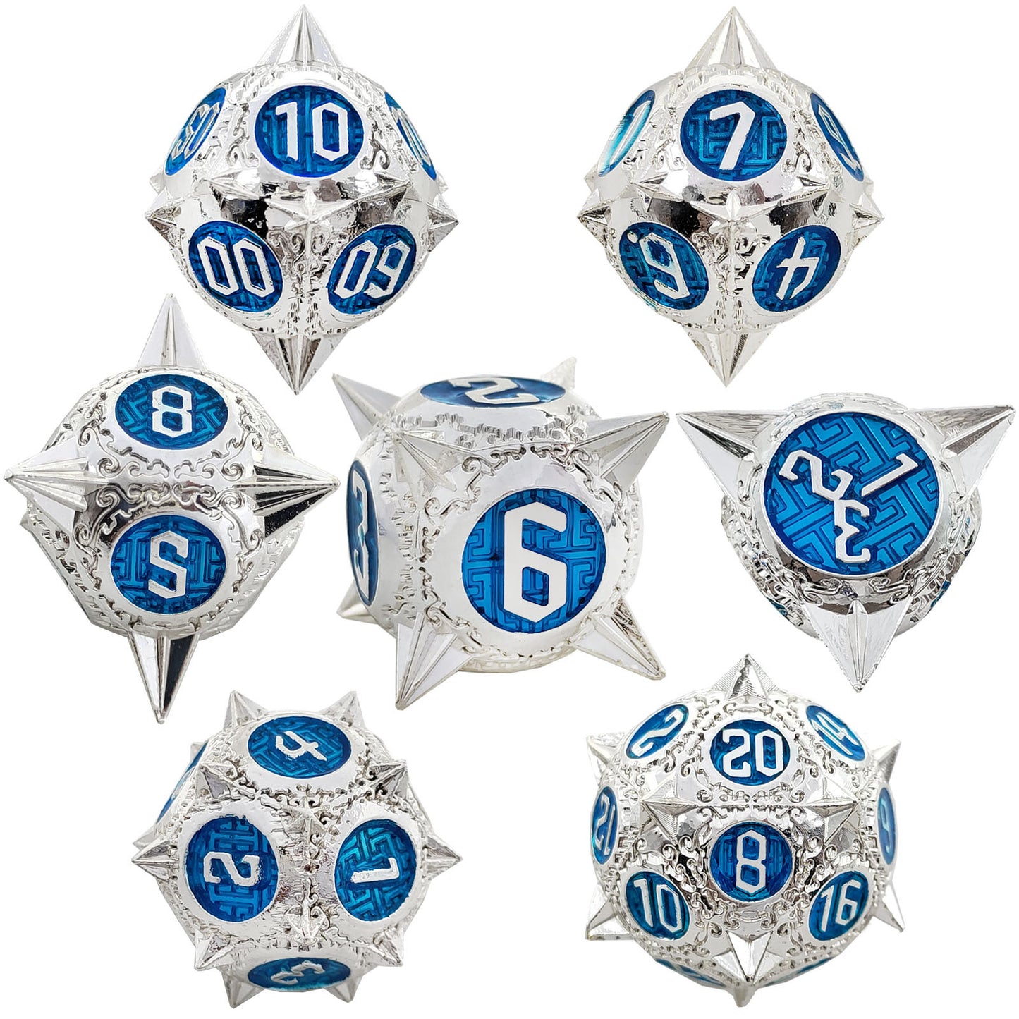 Metal Solid Round Pointed Dice Set，Many Colors