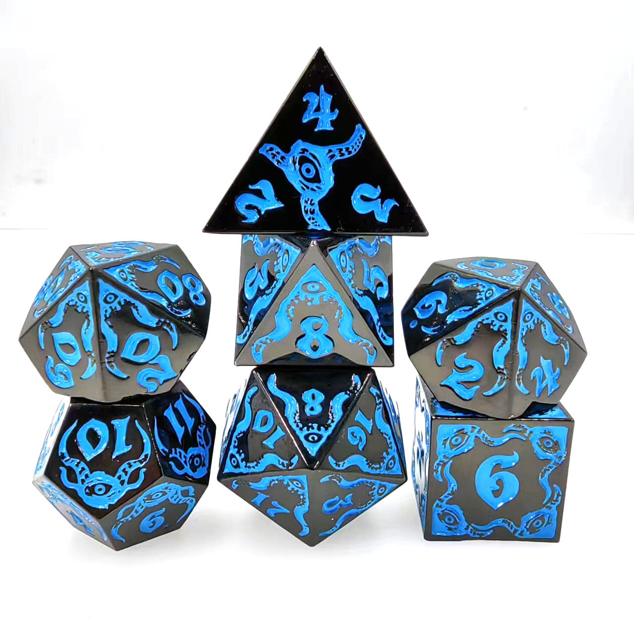 Metal demon Eyes Cthulhu dice combo