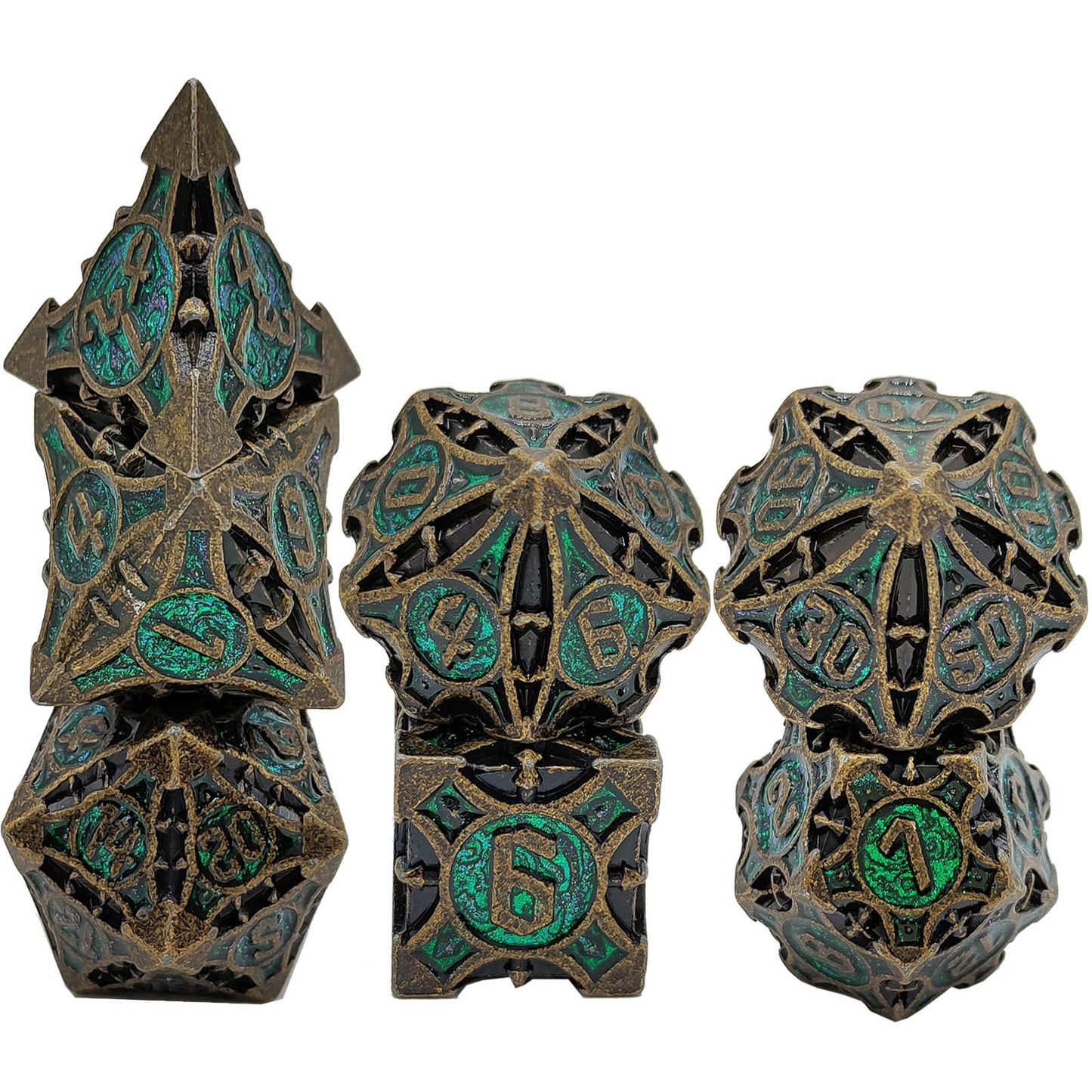 Metal Solid Arrow Dice Set, Many Colors