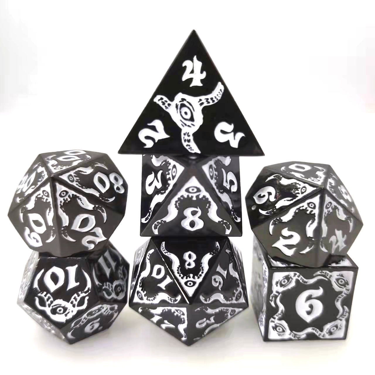 Metal demon Eyes Cthulhu dice combo