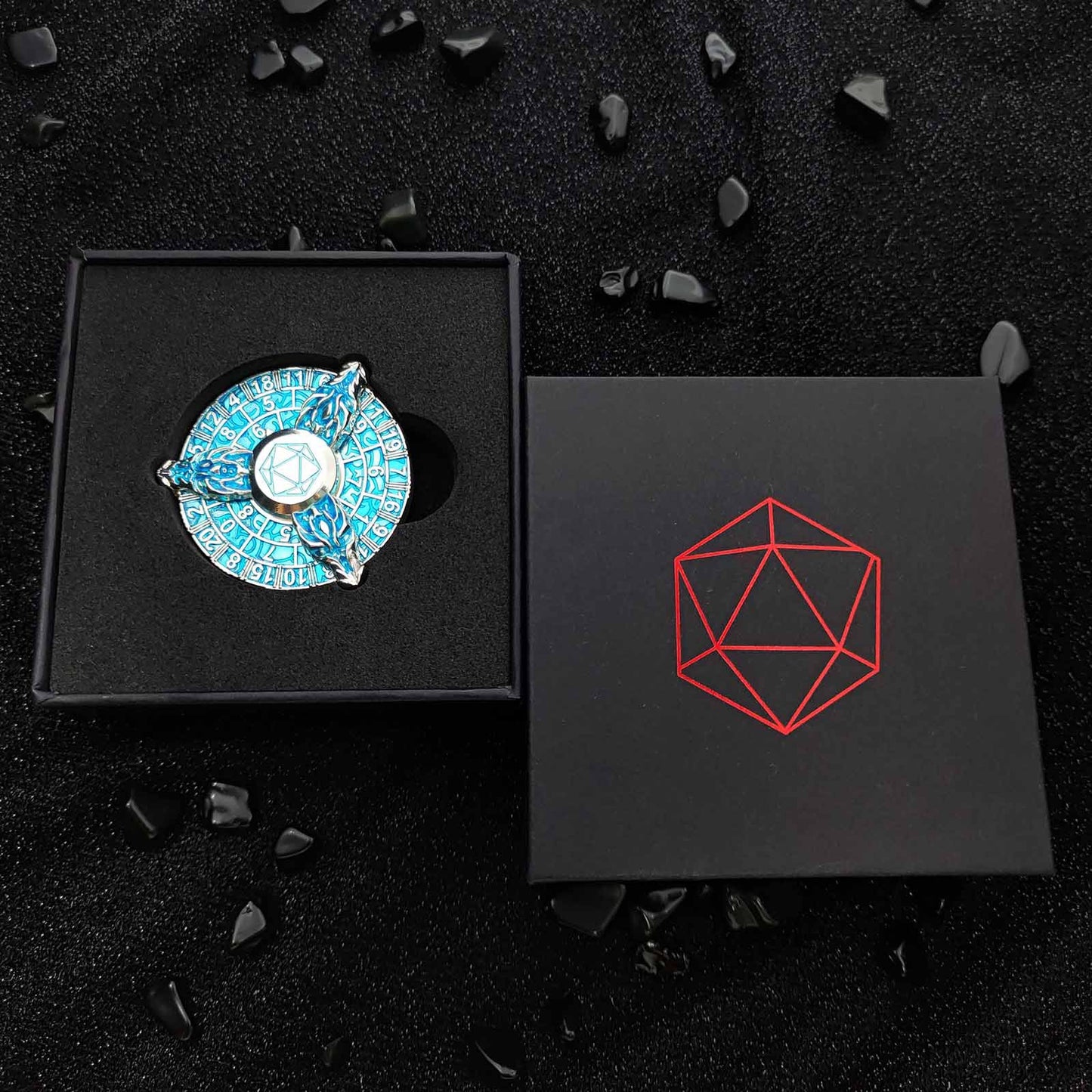 Donjons et Dragons Dice Spinner, Dés de roulette uniques, Ensemble de dés D&amp;D en métal