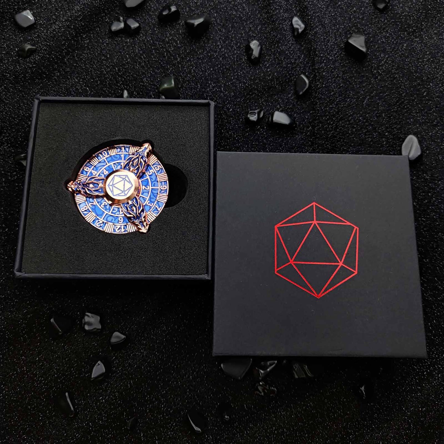 Donjons et Dragons Dice Spinner, Dés de roulette uniques, Ensemble de dés D&amp;D en métal