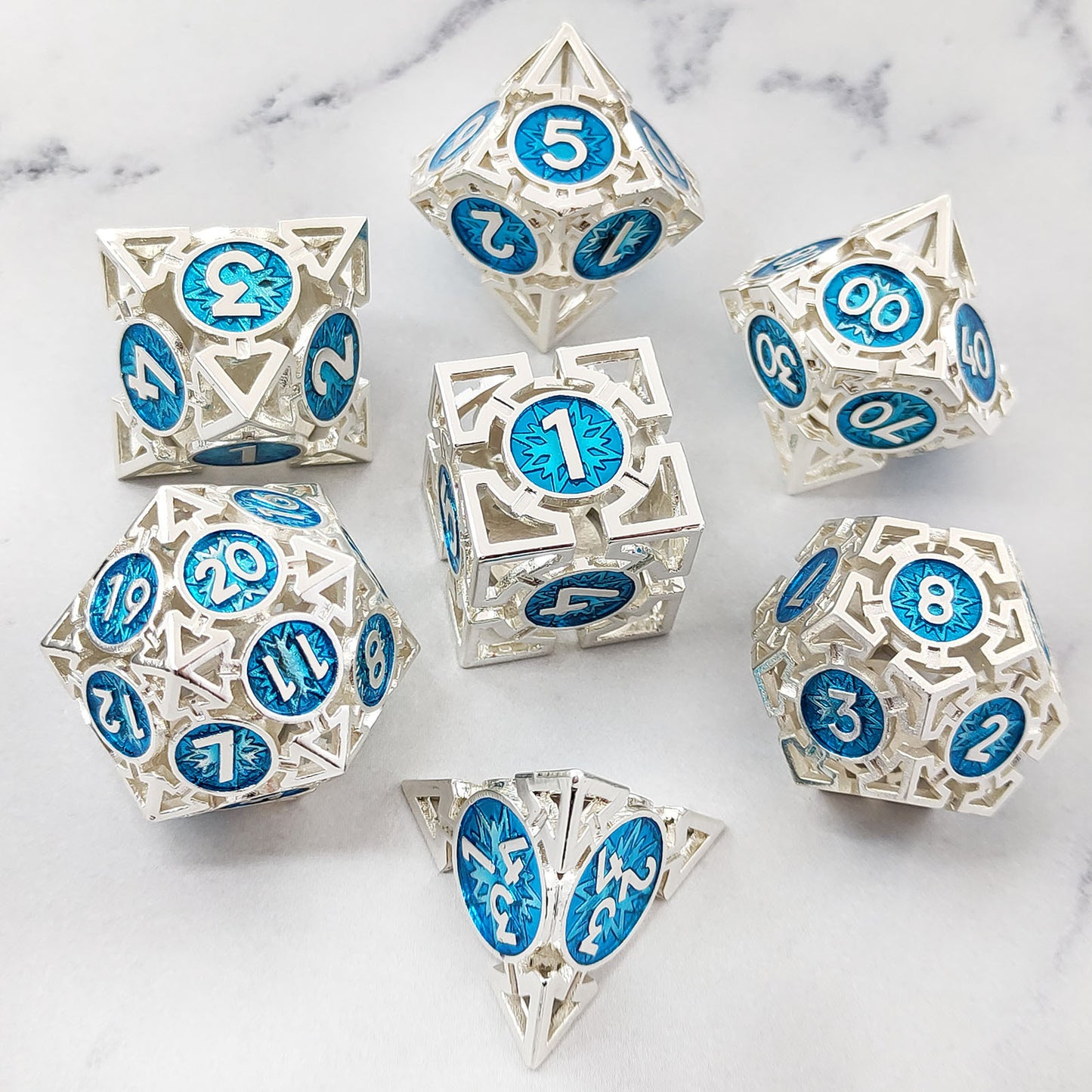 Metal hollow spades dice series