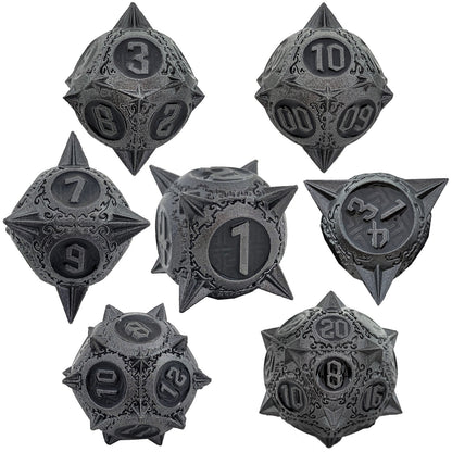 Metal Solid Round Pointed Dice Set，Many Colors